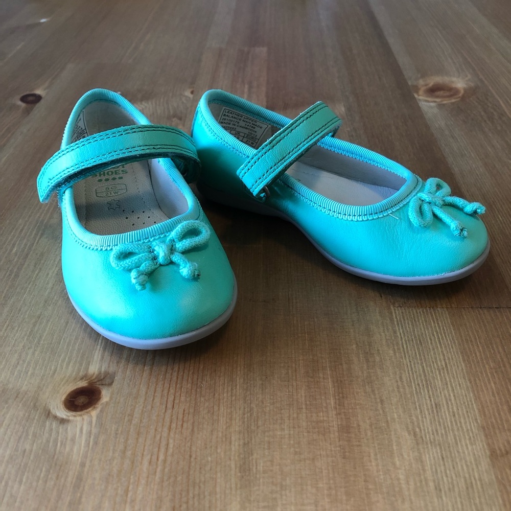 Clark NEW First Shoes green Mary Jane shoes